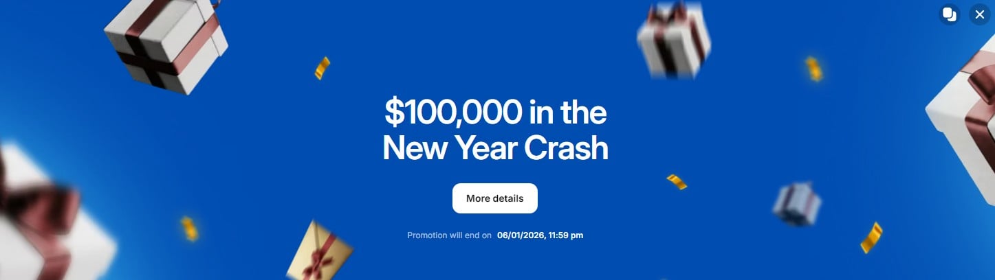 1Win New Year Crash Banner